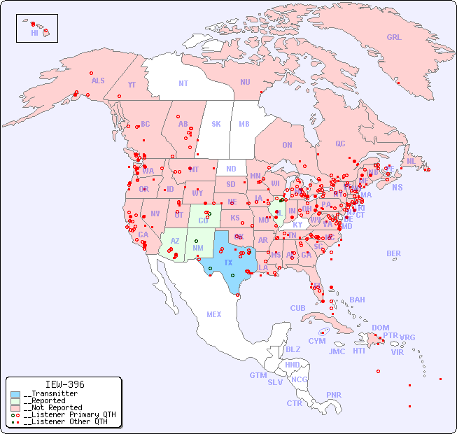 __North American Reception Map for IEW-396