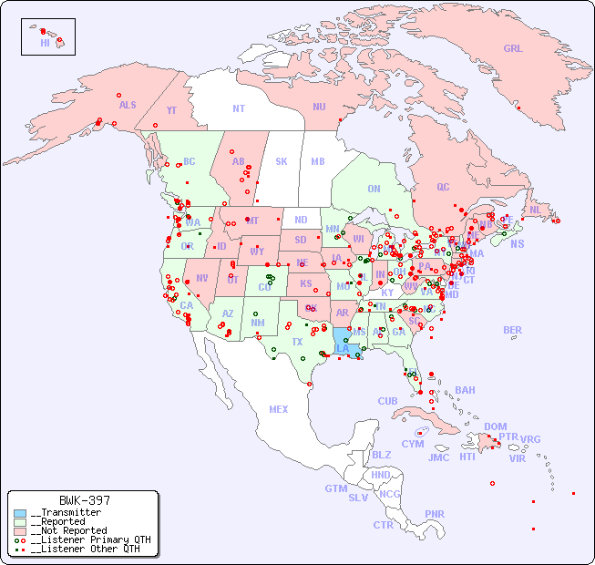 __North American Reception Map for BWK-397
