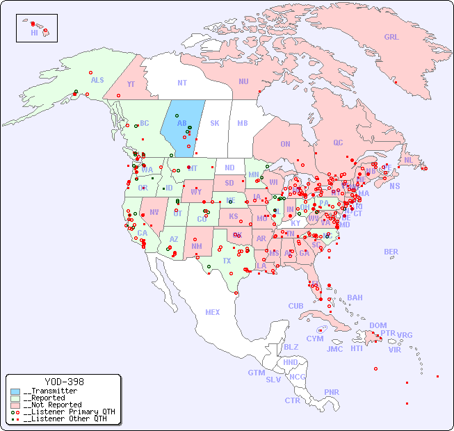 __North American Reception Map for YOD-398