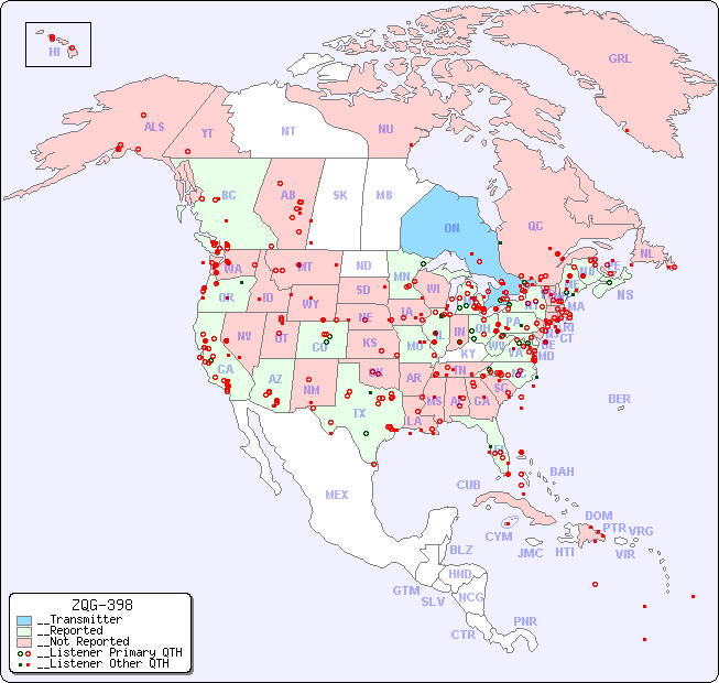 __North American Reception Map for ZQG-398