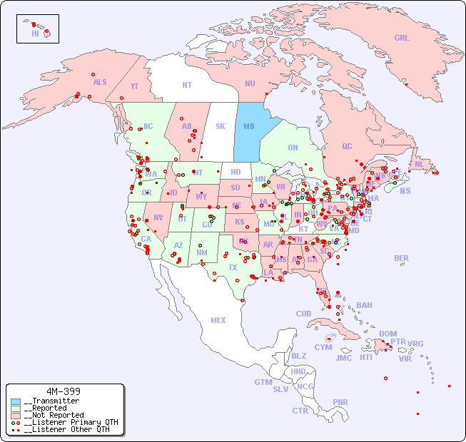 __North American Reception Map for 4M-399