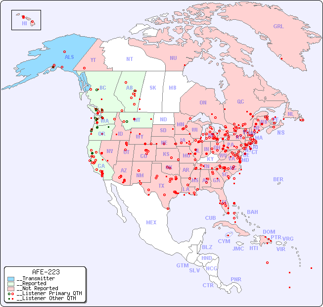 __North American Reception Map for AFE-223