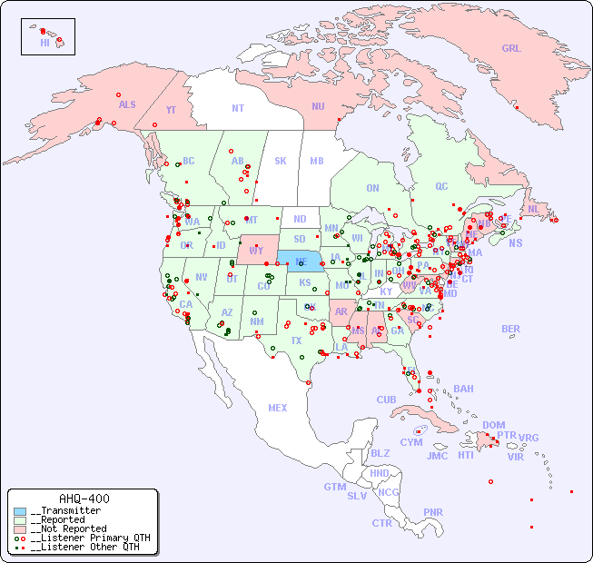 __North American Reception Map for AHQ-400
