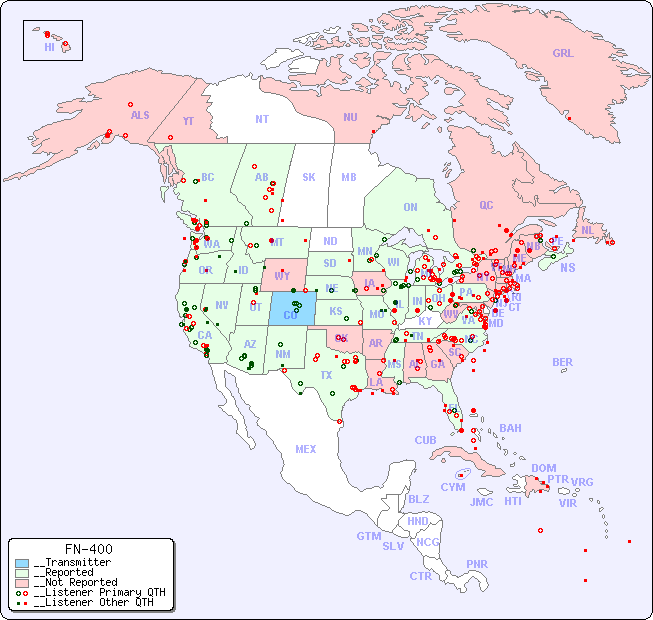 __North American Reception Map for FN-400