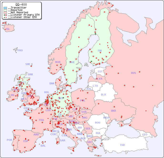 __European Reception Map for QQ-400