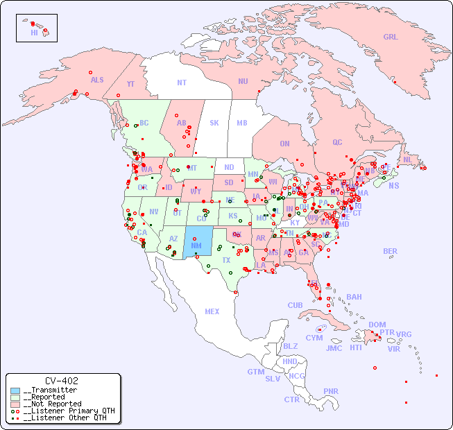 __North American Reception Map for CV-402