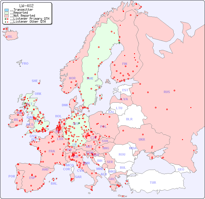__European Reception Map for LW-402