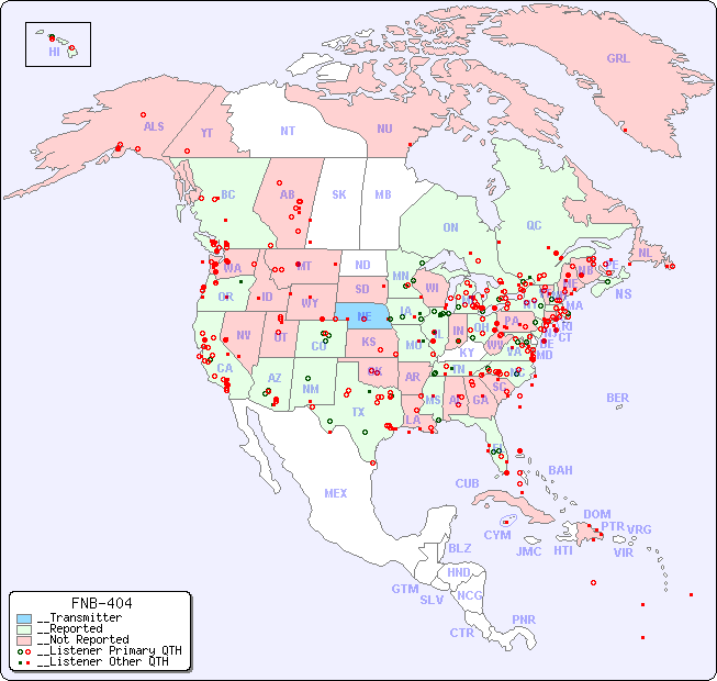__North American Reception Map for FNB-404