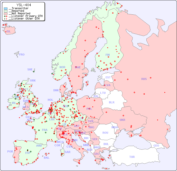 __European Reception Map for YSL-404