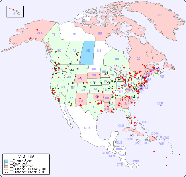 __North American Reception Map for YLJ-406