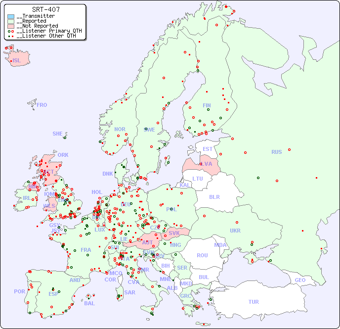 __European Reception Map for SRT-407