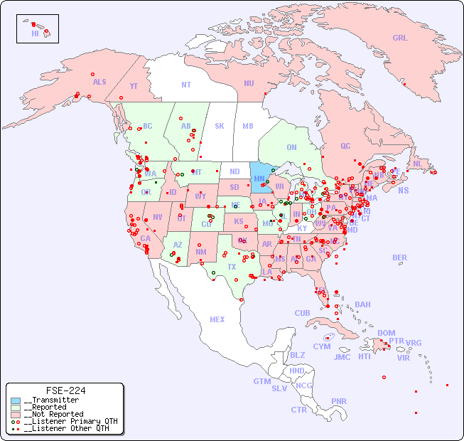 __North American Reception Map for FSE-224