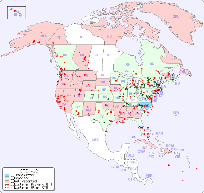 __North American Reception Map for CTZ-412