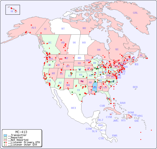 __North American Reception Map for MC-413
