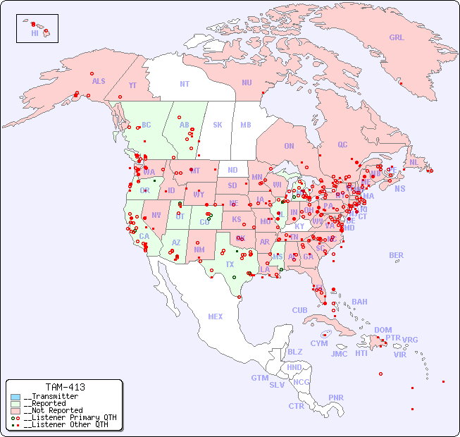 __North American Reception Map for TAM-413