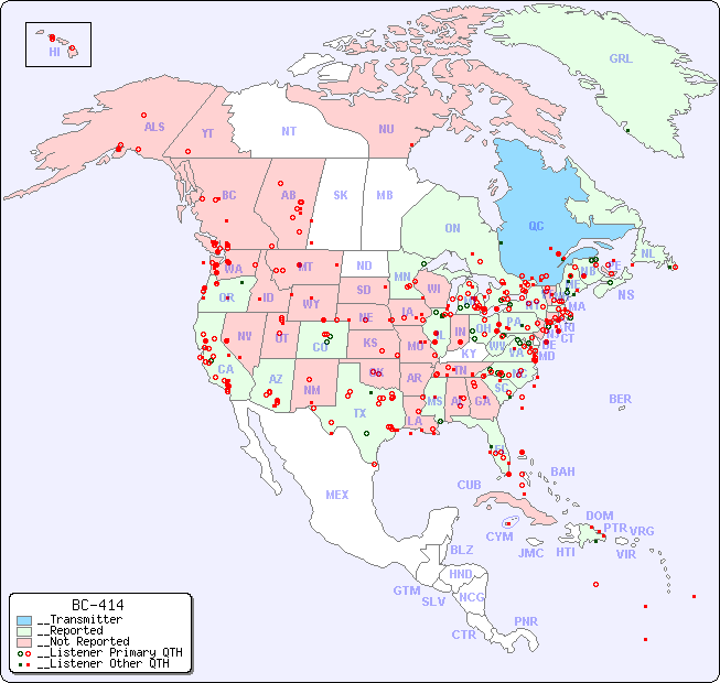__North American Reception Map for BC-414