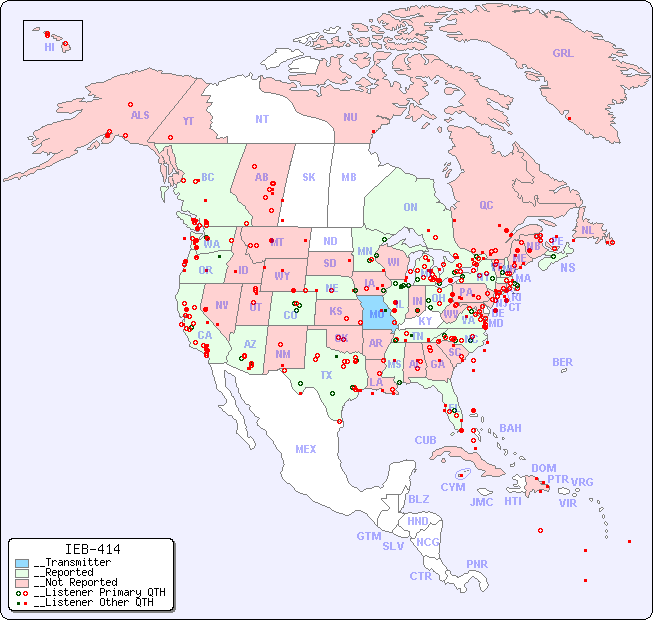 __North American Reception Map for IEB-414