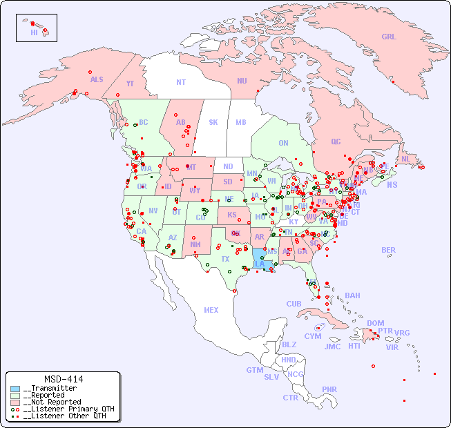 __North American Reception Map for MSD-414