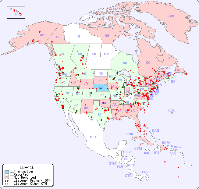 __North American Reception Map for LB-416