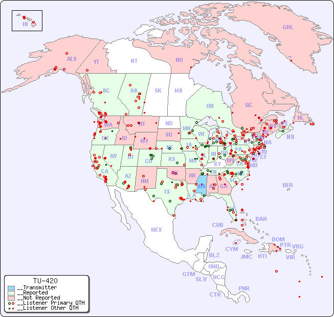 __North American Reception Map for TU-420