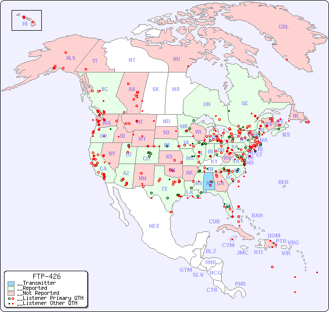 __North American Reception Map for FTP-426