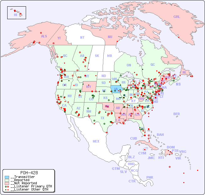 __North American Reception Map for POH-428