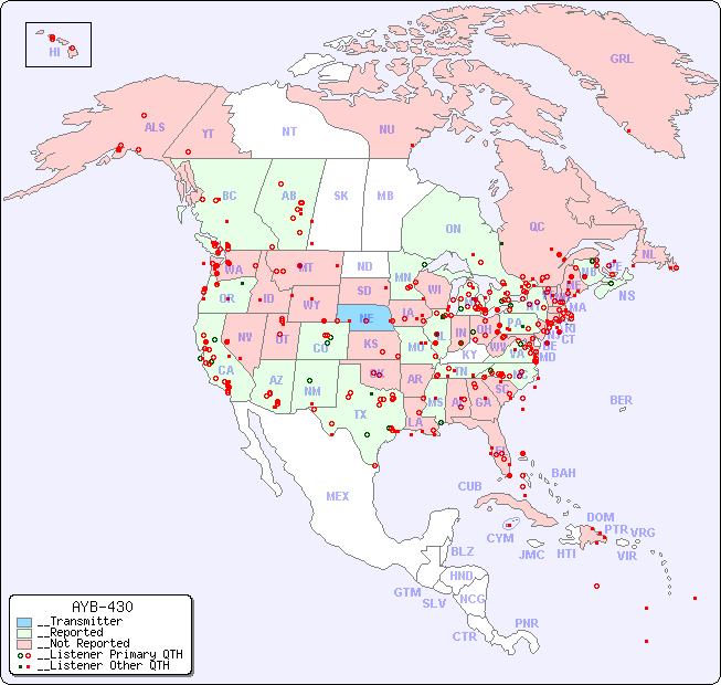 __North American Reception Map for AYB-430