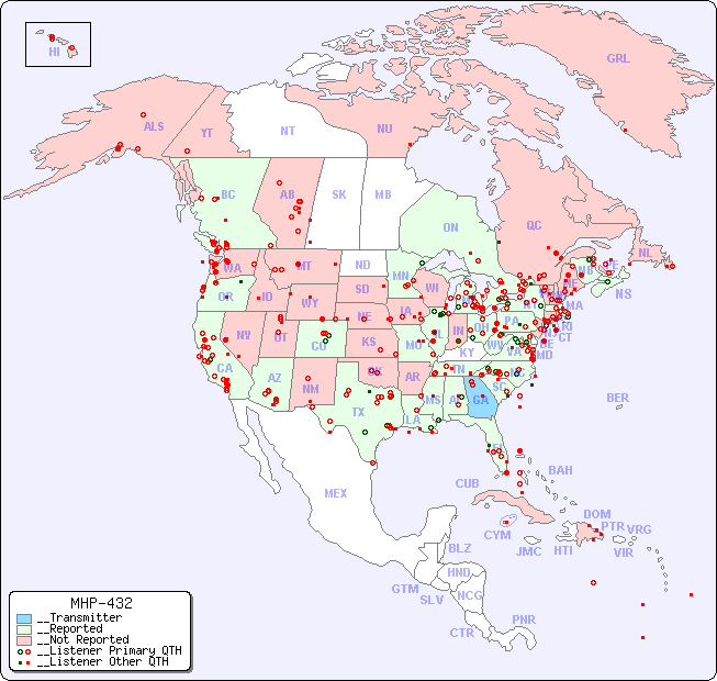 __North American Reception Map for MHP-432