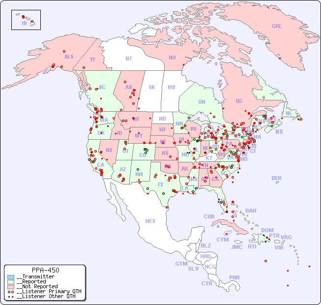 __North American Reception Map for PPA-450
