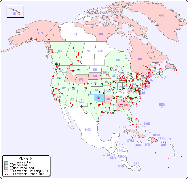__North American Reception Map for PN-515