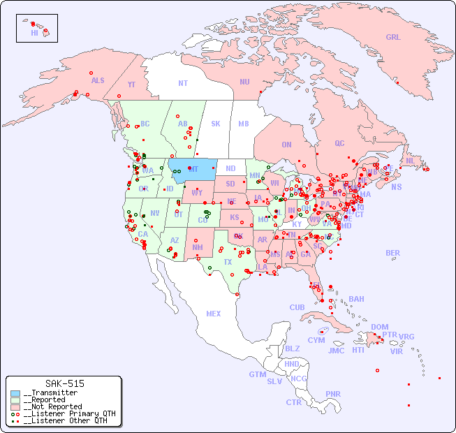 __North American Reception Map for SAK-515
