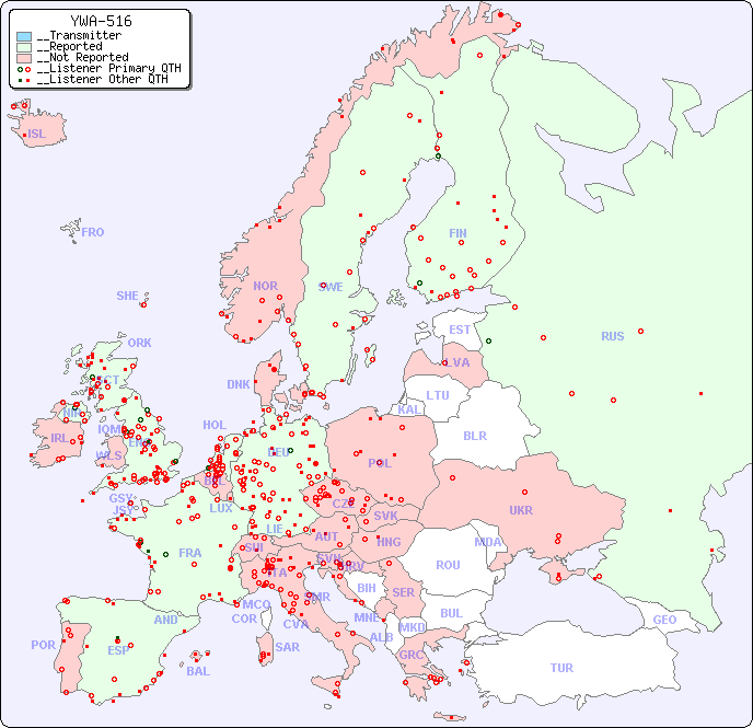 __European Reception Map for YWA-516