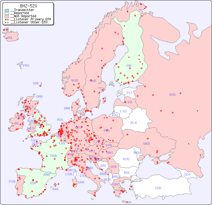 __European Reception Map for BHZ-520
