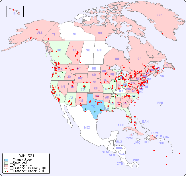 __North American Reception Map for DWH-521