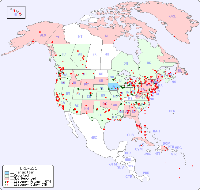 __North American Reception Map for ORC-521