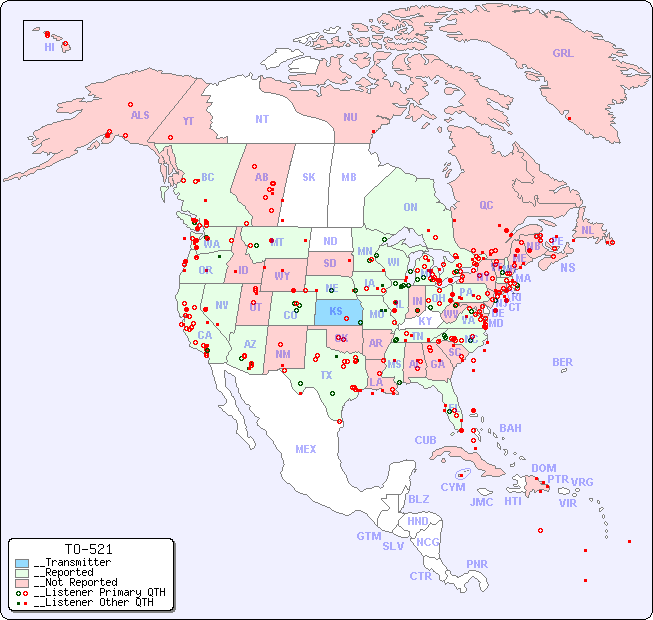 __North American Reception Map for TO-521