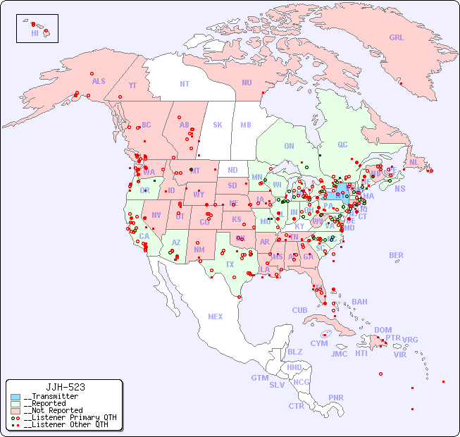 __North American Reception Map for JJH-523