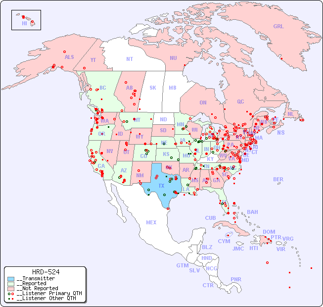 __North American Reception Map for HRD-524