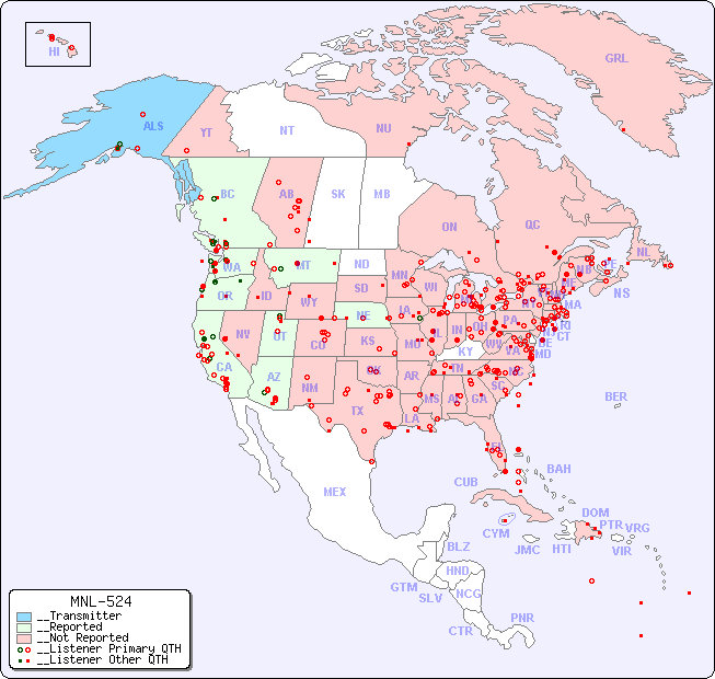 __North American Reception Map for MNL-524