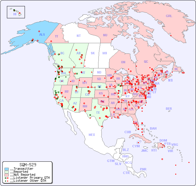 __North American Reception Map for SQM-529