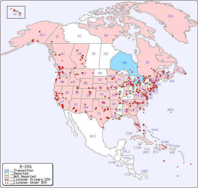 __North American Reception Map for B-266