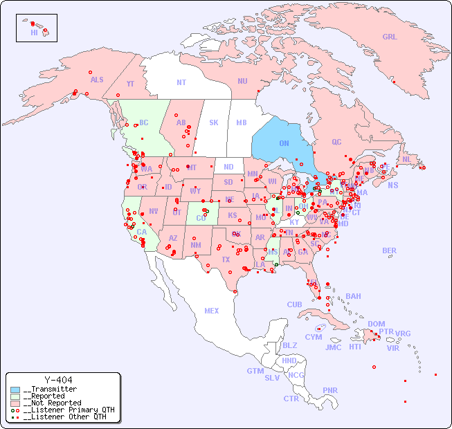 __North American Reception Map for Y-404