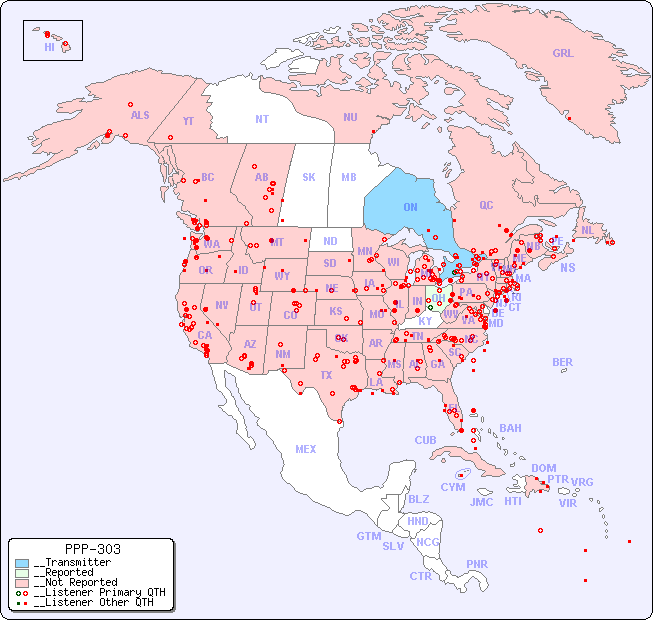 __North American Reception Map for PPP-303