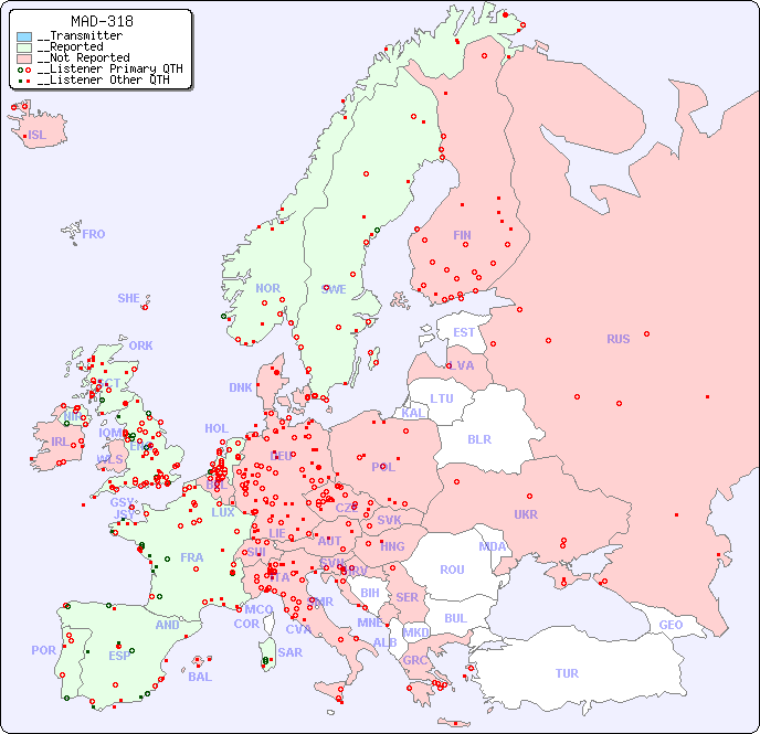__European Reception Map for MAD-318