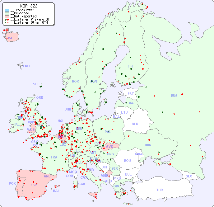 __European Reception Map for KOR-322