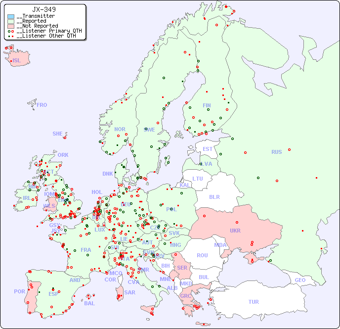 __European Reception Map for JX-349
