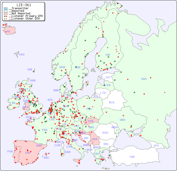 __European Reception Map for LIE-361