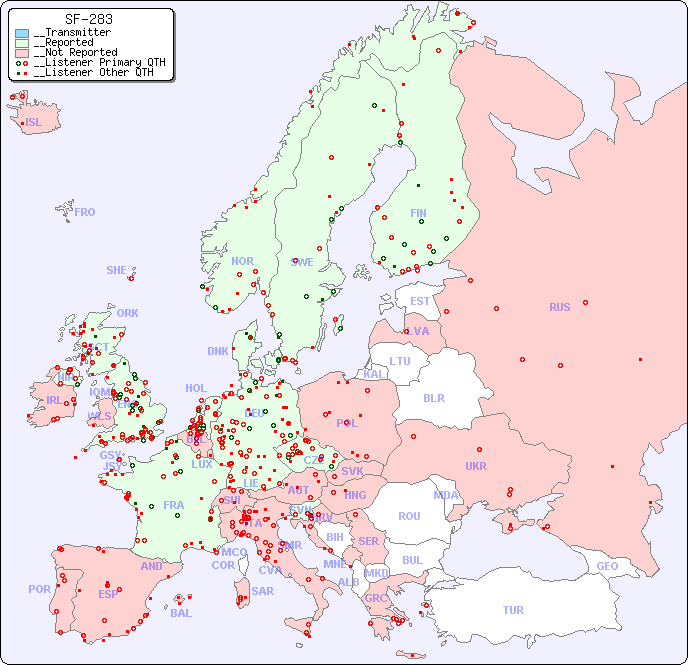 __European Reception Map for SF-283