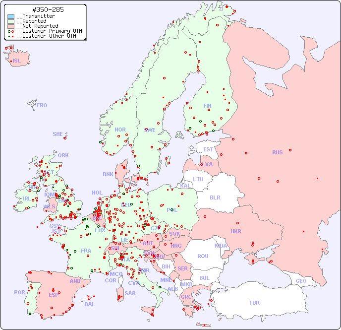 __European Reception Map for #350-285