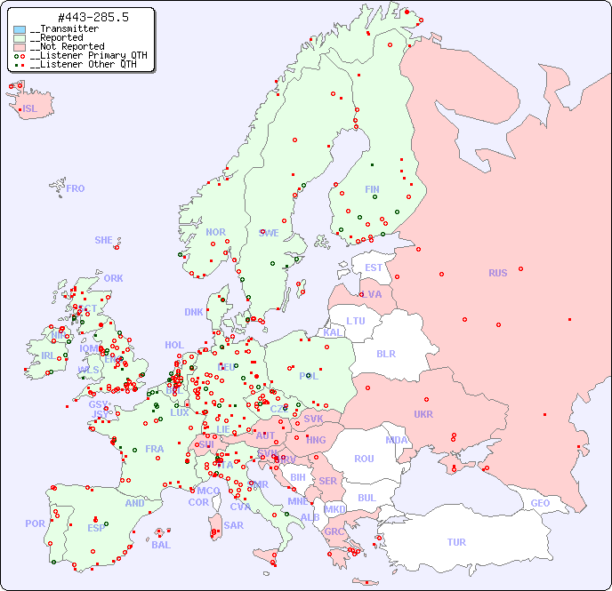 __European Reception Map for #443-285.5